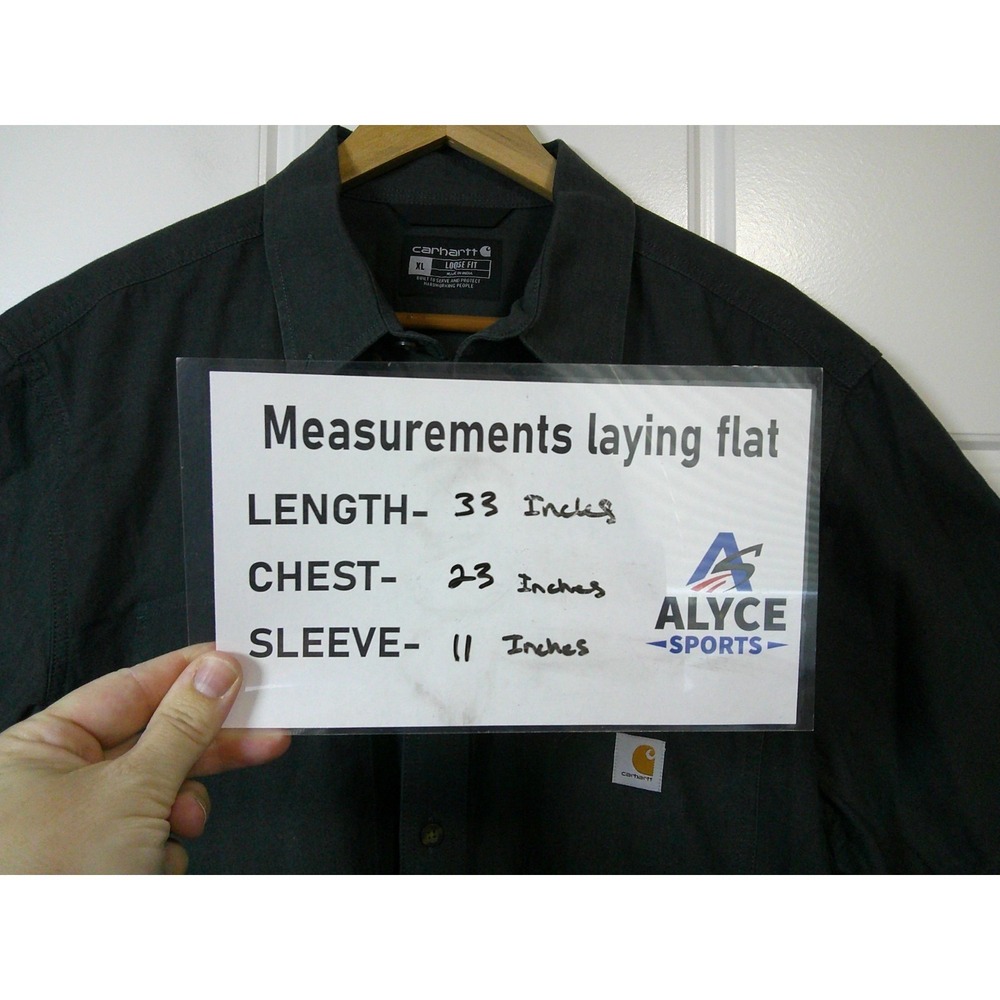 Carhartt Button Down Shirt Mens XL Black Loose‎ Fit Short Sleeve 104369 BKC Work - Picture 2 of 13